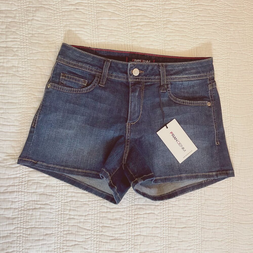 Fran Denim Athletic Fit Shorts | Dark Blue